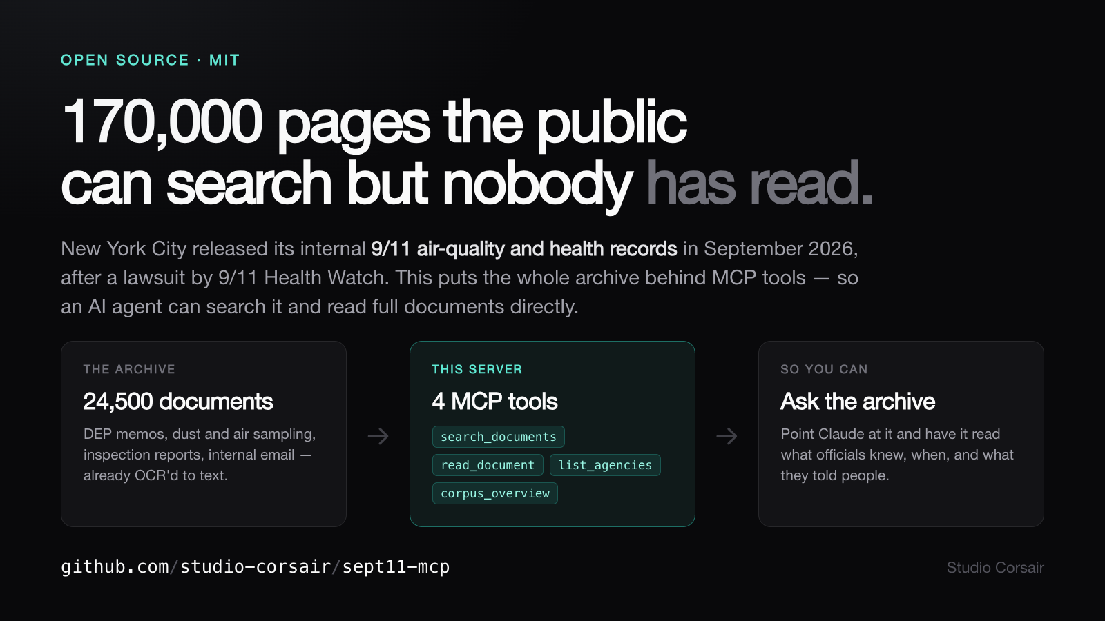 NYC 9/11 Document Portal MCP website